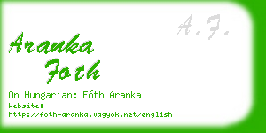 aranka foth business card